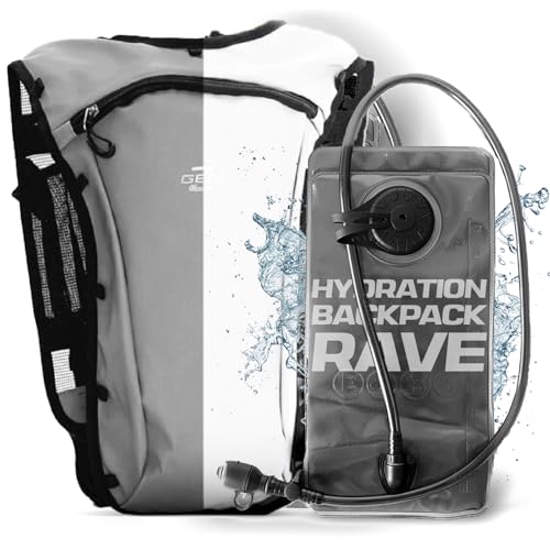 Festival Approved Hydration Backpack Rave | Anti-Theft Chest Pockets, 2L Bladder Included, Lightweight Ripstop Design
