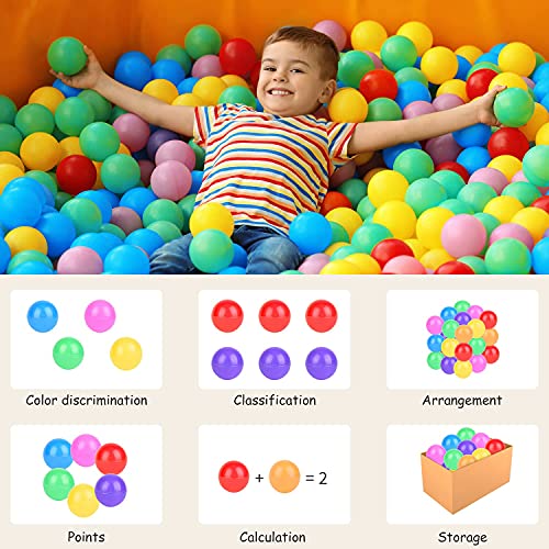 Vanland Ball Pit Balls for Baby and Toddler Phthalate Free BPA Free Crush Proof Plastic - Multicolored Pit Balls in Reusab...