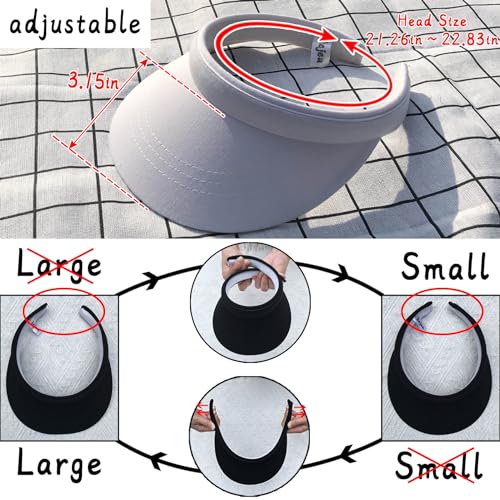 2 Pack Visor Women Men Sun Hat Clip On Visors Adjustable Sport Wide Brim Cap