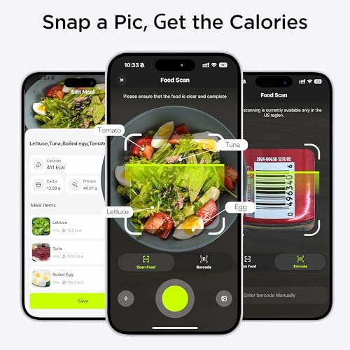 Ultrean Smart Food Kitchen Scale with Nutritional Calculator, Free APP for Calorie & Macro Tracking, AI Powered, Goal Prog...