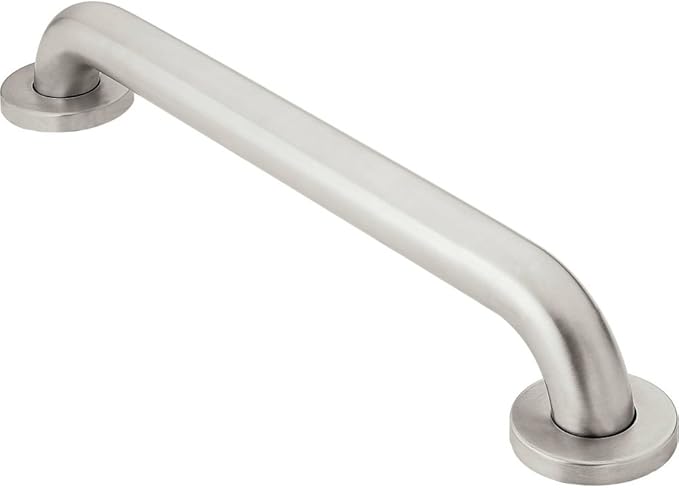 Moen Home Care Bathroom Safety 12 Inch Stainless Steel Handicap Grab Bar for Bathtub and Shower, Elderly Assistance Produc...