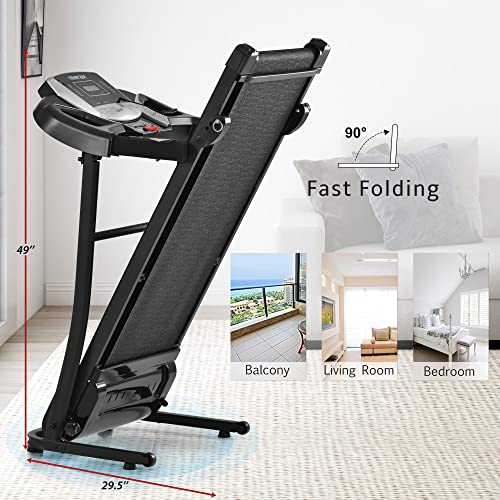 Treadmill with Incline 3-in-1 Portable Treadmills for Home Small, Walking Pad Treadmill with Handle Bar, Foldable Walking ...