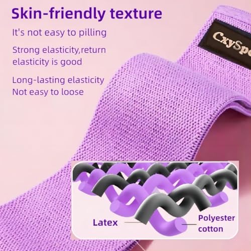 CxySpcoy 4 Levels Booty Resistance Bands Upgrade for HIPS & Thigh Glutes, Pilates, Leg Butt Stretch Upgrade for Women and ...