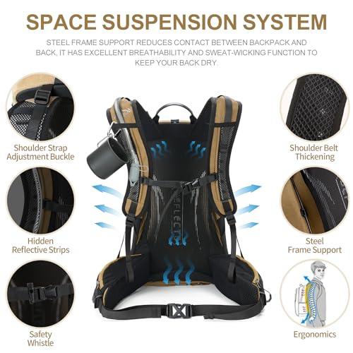 IX INOXTO Hiking Backpack, 26L/40L Waterproof Hiking Daypack with 3L Water Bladder and Rain Cover, Lightweight Travel Camp...