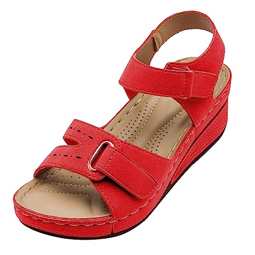 JEUROT Wedge Sandals for Women Open Toe Platform Comfortable Wedges Sandal Ankle Strap Orthopedic Summer Walking Shoes