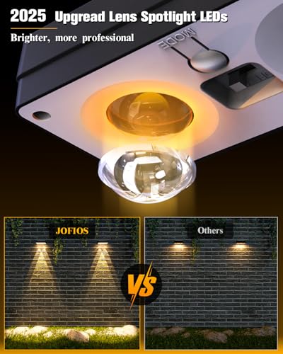 JOFIOS Solar Fence Lights 12 Pack, 50 Lumens Outdoor Fence Solar Lights with 12 Modes RGB Color Glow LED Solar Lights Outd...
