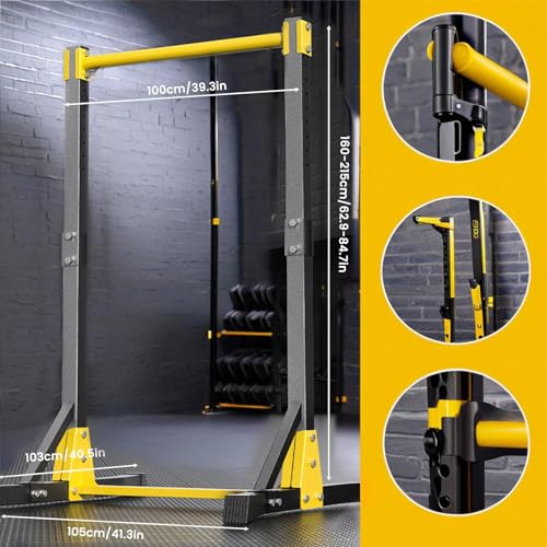 kamulouk Power Tower Pull Up Bar Station, Height Adjustable Portable Pull Up Station, Free Standing Pull Up Rack Dip Stati...