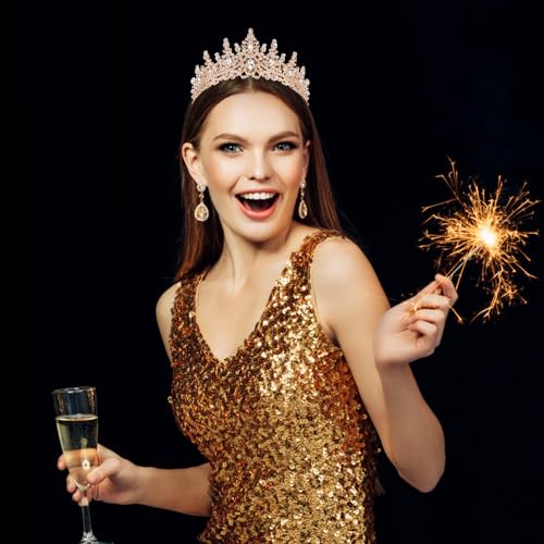 COCIDE BIRTHDAY GIRL Sash for Women Happy Birthday Sashes and Crowns for Girls Crystal Tiaras for Princess Gold Party Deco...