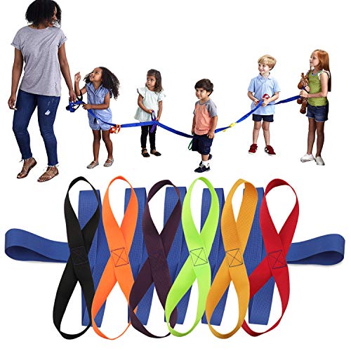 Lainrrew Walking Rope with 12 Colorful Handles - Outdoor Safety Rope for Preschool & Kindergarten Kids (Blue)