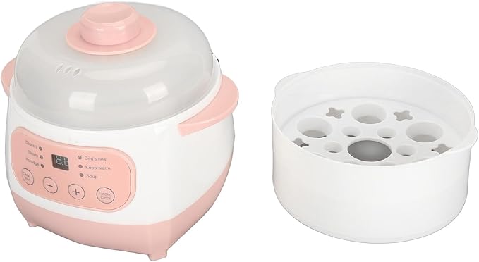 Electric Stew Pot, Dry Burning Prevention Ceramic Lining Smart Soup Cooker for Home Kitchen (US Plug 110V)