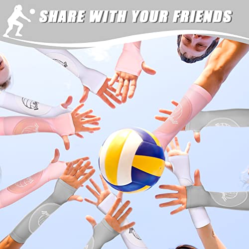 Yinder 3 Pairs Sports Volleyball Arm Sleeves for Youth Volleyball Wrist Guard Protection Pads and Thumbhole