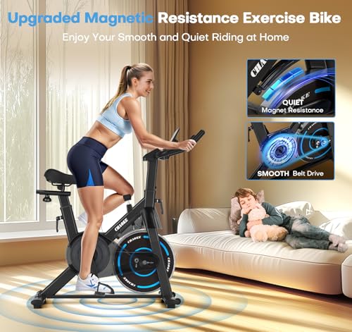 CHAOKE Exercise Bike, Quiet Adjustable Magnetic Stationary Bike for Home Cardio with App Compatible, 350LB Weight Capacity...