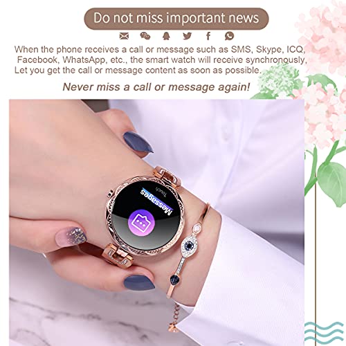 Thafikzi Smartwatch for Women Compatible for iPhone Samsung Android iOS Phones. Smart Bracelet with Female Menstrual Cycle...
