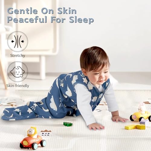 Wrrernsin Baby Sleep Sack 0-6 Months,100% Cotton TOG 0.5 Wearable Blanket for Newborn and Infant, 3 Pack 2-Way Zipper Ligh...