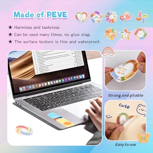102 Pieces Calm Anxiety Sensory Stickers, 2 Different Surface Texture Styles, Breathing Mindfulness Textured Stickers for ...