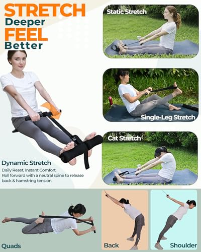 Nordic Hamstring Curl & Stretching Strap System, Full Body Flexibility & Strength Training Home Gym Equipment for Legs, Ba...