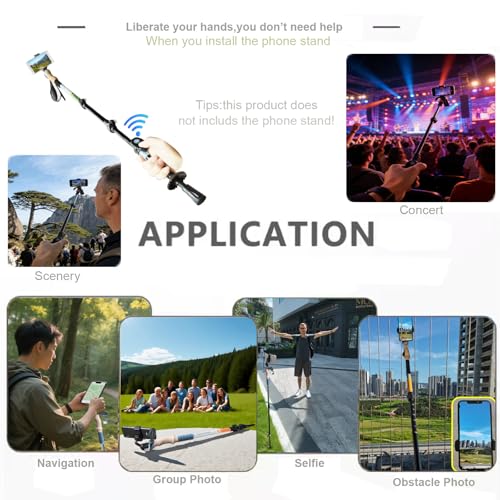 QIYUANCHUANG Collapsible/Foldable GoPro & Phone Mount Ready Trekking Poles - Ultra-Portable for Travel & Hiking, Lightweig...