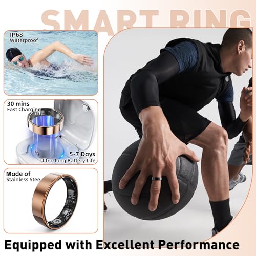 SARUNN ER Smart Ring with Sleep Monitoring, Step Counting, Heart Rate, Blood Oxygen for iPhone and Android, No Subscriptio...