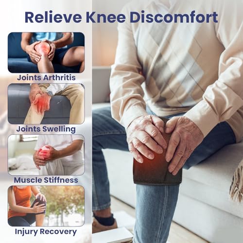 Heating Pad for Knee Cordless, Heated Knee Brace with 3000mAh Large Battery Capacity, Knee Warmer for Arthritis Injury Spr...