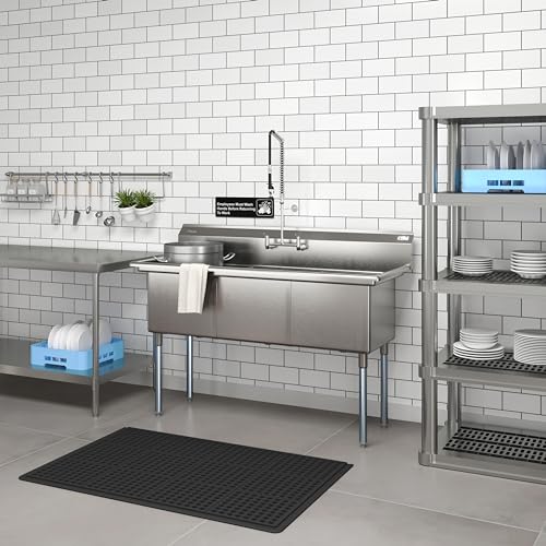 KoolMore 60 in. Three Compartment 18-Gauge Stainless-Steel NSF Commercial Kitchen Sink, Bowl Size 18x18x14, with Three Basins and Pre-Drilled Faucet Holes for Restaurants and Cafes (KM-SC181814-N3)