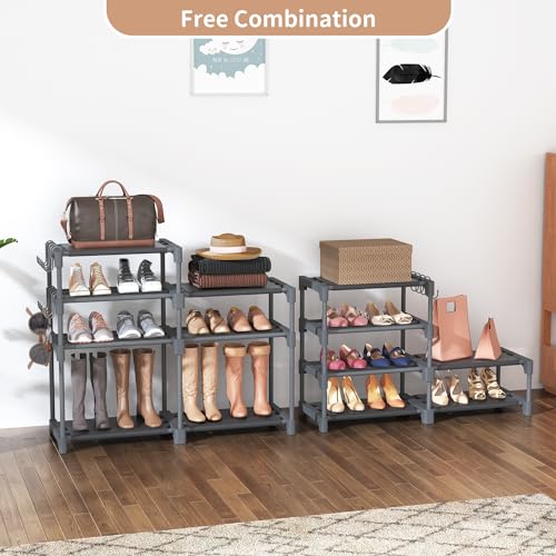 ROJASOP Shoe Rack, Shoe Storage Organizer for Closet Entryway Garage Bedroom, 8 Tier Tall Metal Shoe Shelf for 26-32 Pairs...