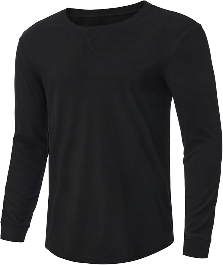 X-thud Men Long Sleeve Crew Neck Shirts Casual Pullover Underwear Tops Slim Fit Thermal Undershirt Base Layer