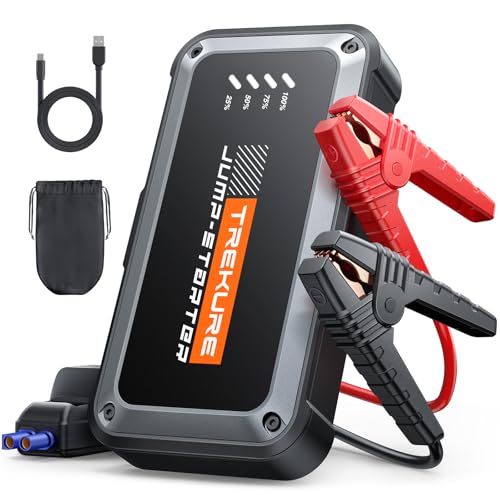TREKURE Portable Car Battery Jump Starter 4000A 16800mAh Jump Box, Car Battery Jumper Starter Portable Jumper Cables for c...