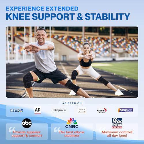 Modvel 2 Pack Knee Brace for Women & Men - Workout Knees Compression Sleeve for Knee Pain Relief Joint Support for ACL, Ar...