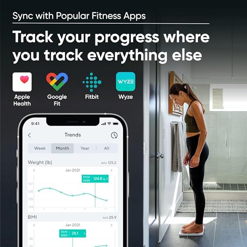 Wyze Smart Scale for Body Weight and Fat, Digital Bathroom Scale, Weighing Machine for People's Muscle BMI, Bluetooth Elec...