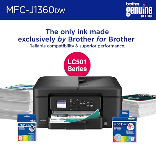 Brother Work Smart 1360 Wireless Color Inkjet All-in-One Printer with Automatic Duplex Printing and 1.8” Color Display | I...