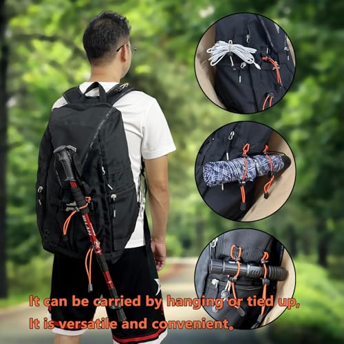 Tactical Hiking Pole Holder - Heavy Duty 3.0mm Elastic Cord, Hands Free Umbrella & Gear Attachment for Backpack