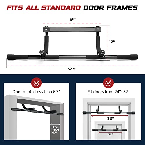 Sagler Pull up bar Doorway Heavy Duty Chin up bar Trainer for Home Gym Doorway Pull up bar or dip bar