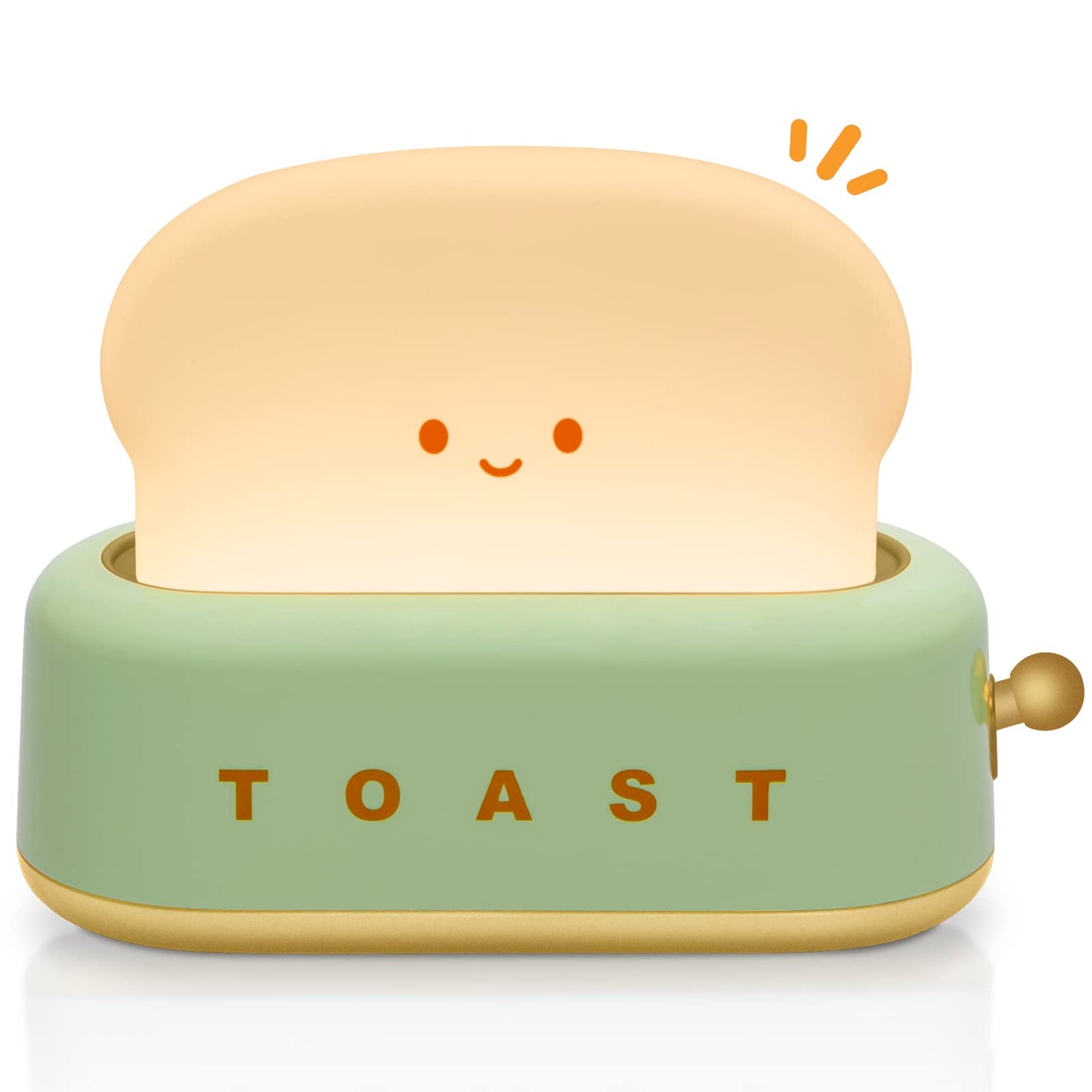 TOOGE Desk Decor Cute Toast Lamp Small Desk Lamp Night Light for Kids Rechargeable with Smile Face Kawaii Decor for Bedroom, Tab