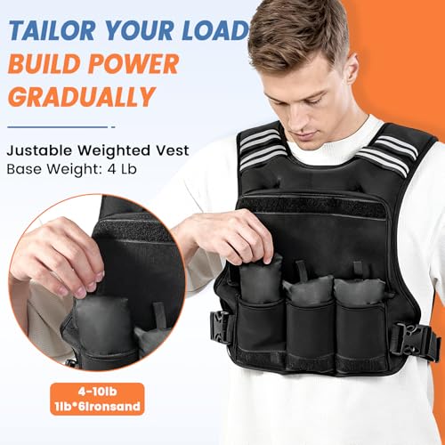 FUFF Weighted Vest Woman, 4-10/11-20/20-32 Lb Adjustable Weight Vest for Women Men, Female Strength Training Body Vest for...