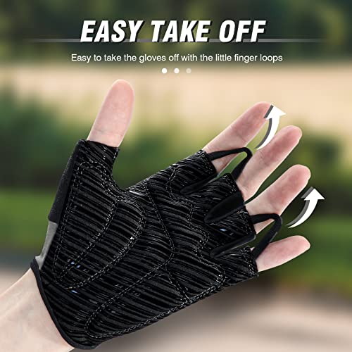 HTZPLOO Bike Gloves Cycling Gloves Biking Gloves for Men Women with Anti-Slip Shock-Absorbing Pad,Light Weight,Nice Fit,Ha...