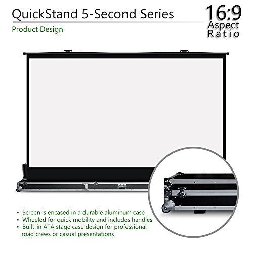 Elite Screens QuickStand 5-Second Series, 150-INCH 16:9, Manual Pull Up Projector Screen, Movie Home Theater 8K / 4K Ultra...