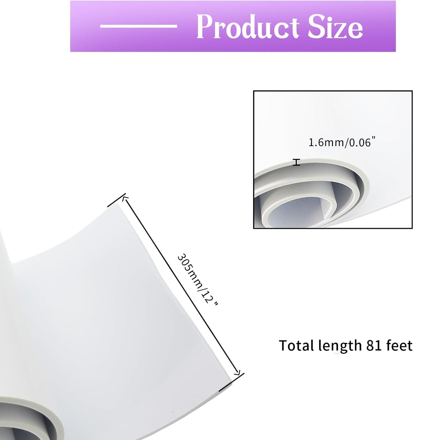 Closed Cell Neoprene Foam Rubber Sheet with Adhesive - 81 x 12 x 1/16 Inch Multi-Function Insulation, Soundproofing, and Weatherproof Foam Padding Easy Cut DIY, White