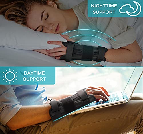 PKSTONE Wrist Splint for Carpal-Tunnel Syndrome, Adjustable Compression Wrist Brace for Right and Left Hand, Pain Relief f...