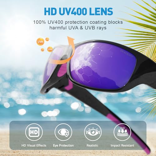DEAFRAIN Polarized Sports Sunglasses for Men Women Driving Fishing Cycling Running UV Protection