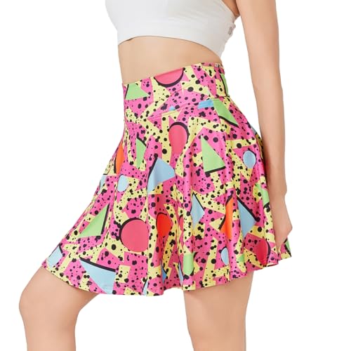 Coseaon 80s 90s Tennis Skirts Set for Women with Pockets Retro High Waisted Athletic Golf Skirts with Bag for Party Workout