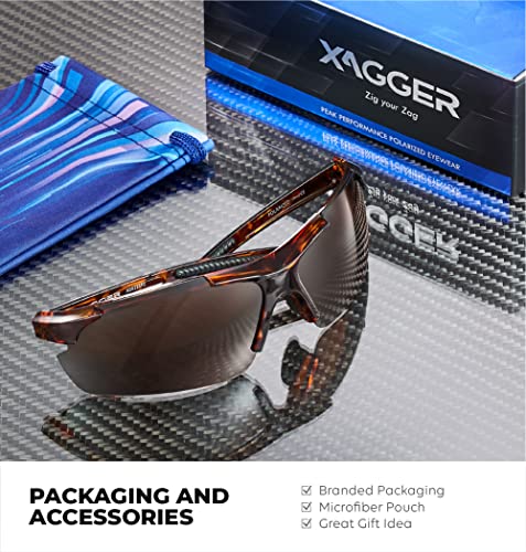 Xagger Polarized Sports Sunglasses for Men Women Wrap Around UV400 Running Baseball Softball Cycling Driving Glasses