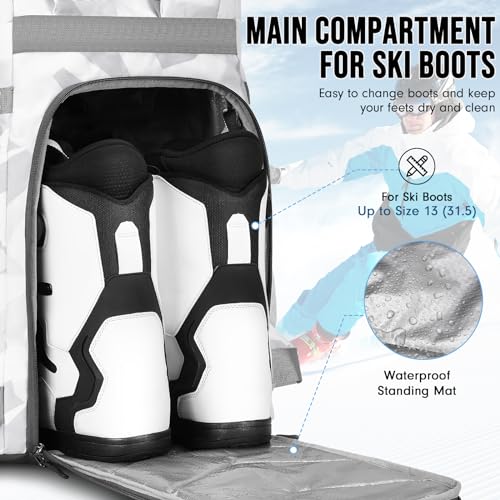 YOREPEK 65L Ski Boot Bag Backpack with 8 Pockets, Waterproof Ski Snowboard Boot Bags for Air Travel, Ski Gear Bag Backpack...