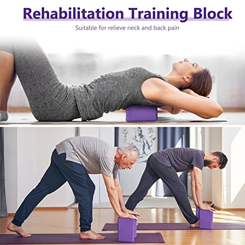 20 Pcs Yoga Blocks Bulk Eva Foam Exercise Brick Purple Non Slip Gymnastic Soft High Density Dance for Girls Women Toning M...