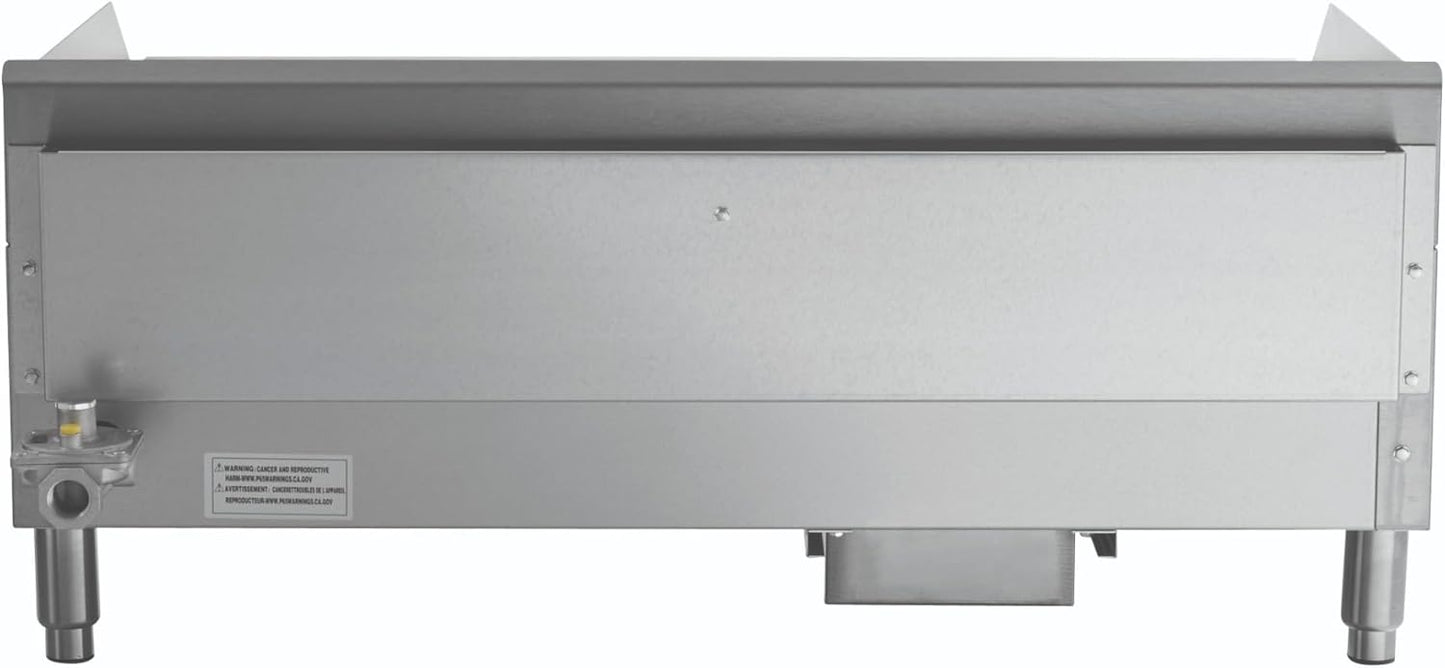 Kratos 29Y-005 36" Commercial Restaurant Gas Countertop Griddle, Manual Controls, 3 Burners, 90,000 BTU Output