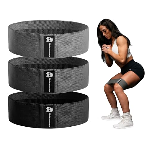 Hip Bands for Booty Workouts | Non Slip Fabric Band Set with 3 Levels - Resistance Bands for Legs & Hip - for Men & Women