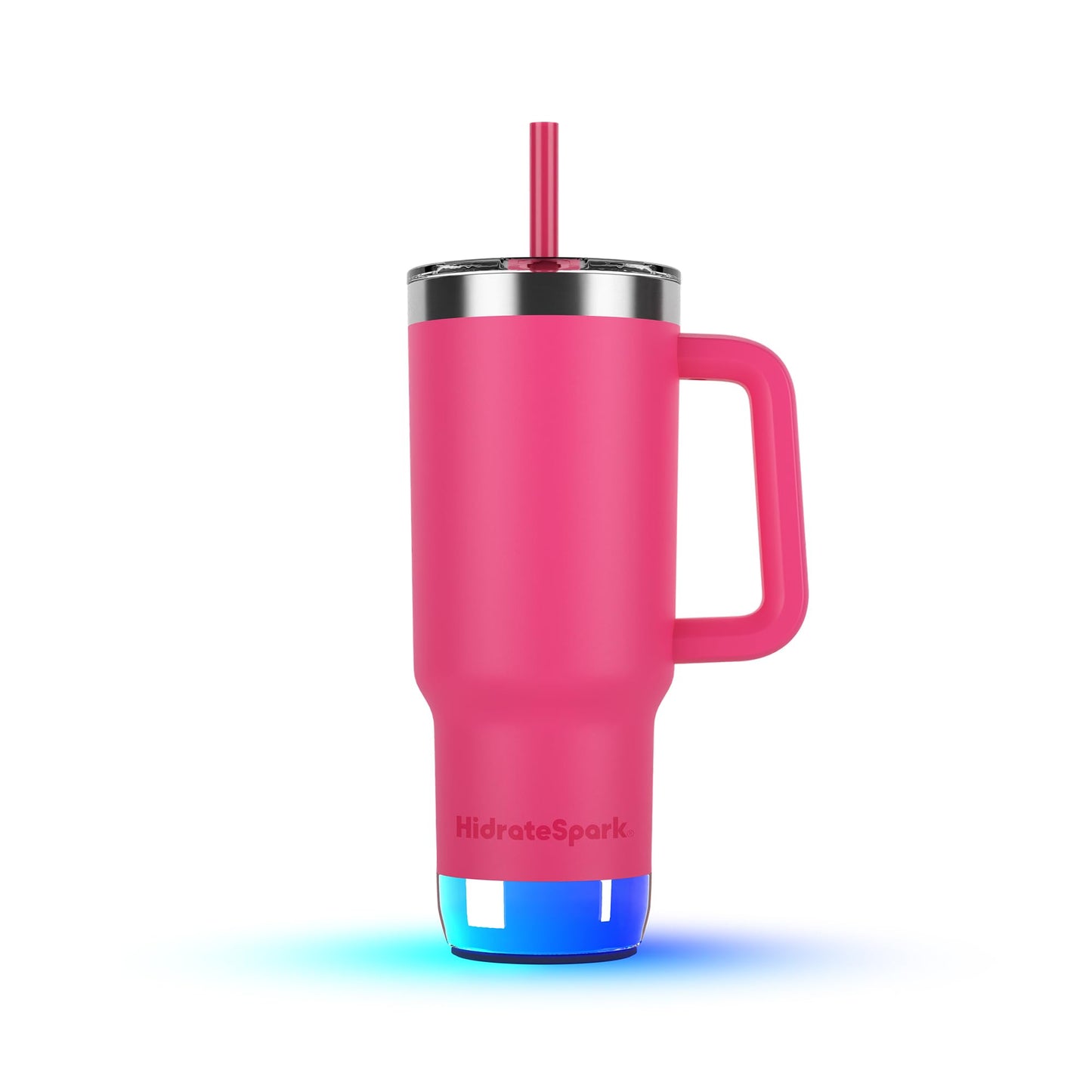 Hidrate Spark PRO 2 Smart Tumbler – 30 oz Insulated Stainless Steel, Tracks Water Intake, Glows & Beeps For Drink Reminder, Bluetooth Sync to App, Straw Lid, BPA-Free, Flamingo (with Apple Find My)