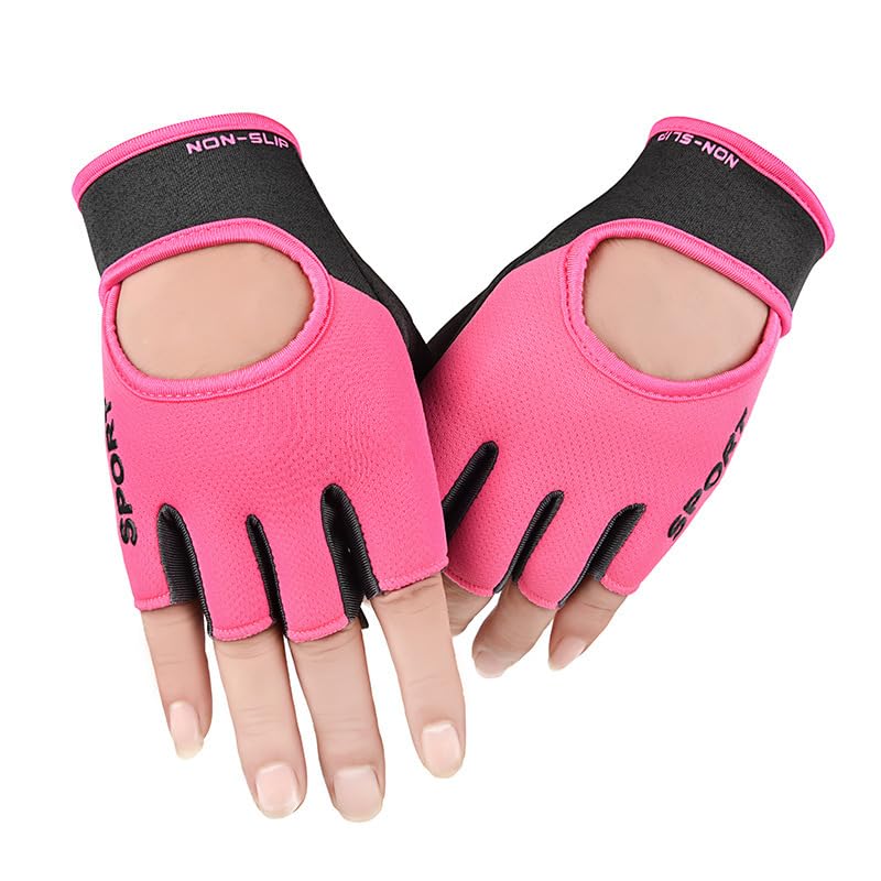 HinyBoeh Workout-Gloves for Men & Women - Fingerless Gym Gloves with Non-Slip Palm Breathable Lightweight for Weightliftin...