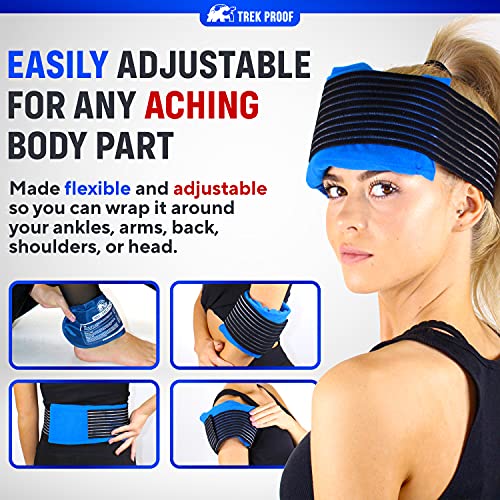 Ice Packs for Injuries Reusable (3-Piece Set) – Hot and Cold Ice Pack Therapy Gel Wrap Support – Supports Recovery, Joint ...