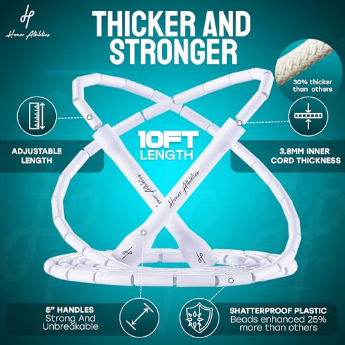 Honor Athletics 2.0 Beaded Jump Rope - Adjustable with Unbreakable Handles & Shatterproof Beads for Enhanced Fitness Training