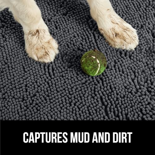 GORILLA GRIP SOAKSTOPPER Dog Door Mat, 36x24 Machine Washable Rug Absorbent Doormat Captures Moisture Mud Dirt, Quick Dry ...